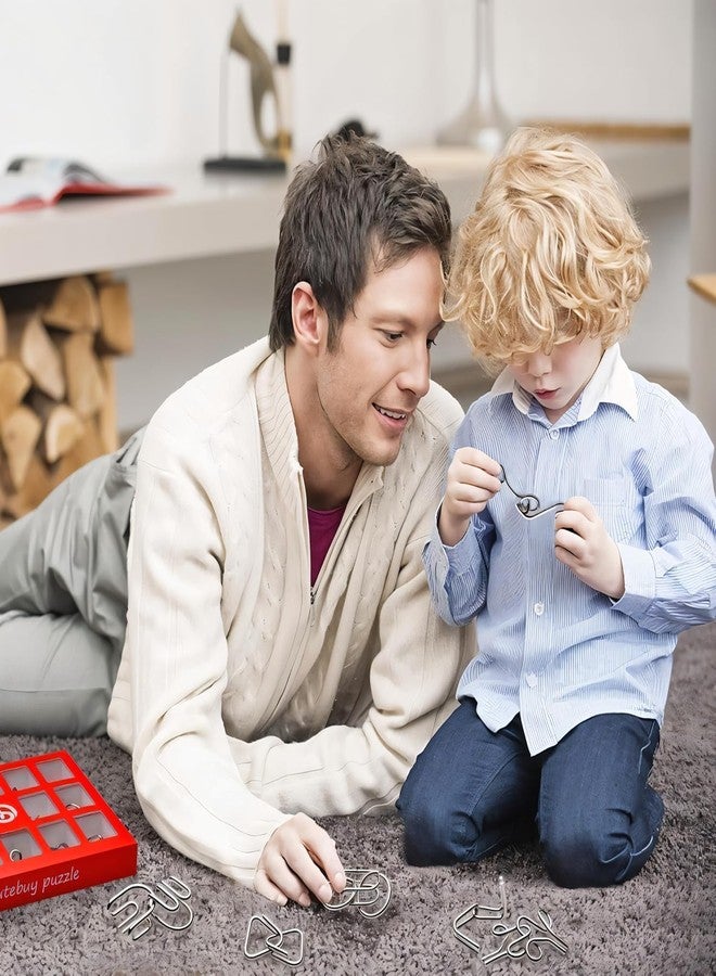 YUQORY ألعاب ألغاز YUQORY لتنمية الذكاء، مصنوعة من الفولاذ المقاوم للصدأ، تتضمن مجموعة من 12 قطعة من الألغاز المتشابكة، وهي ألعاب كلاسيكية لتحدي الذكاء، مناسبة لجميع الأعمار. - Image 2